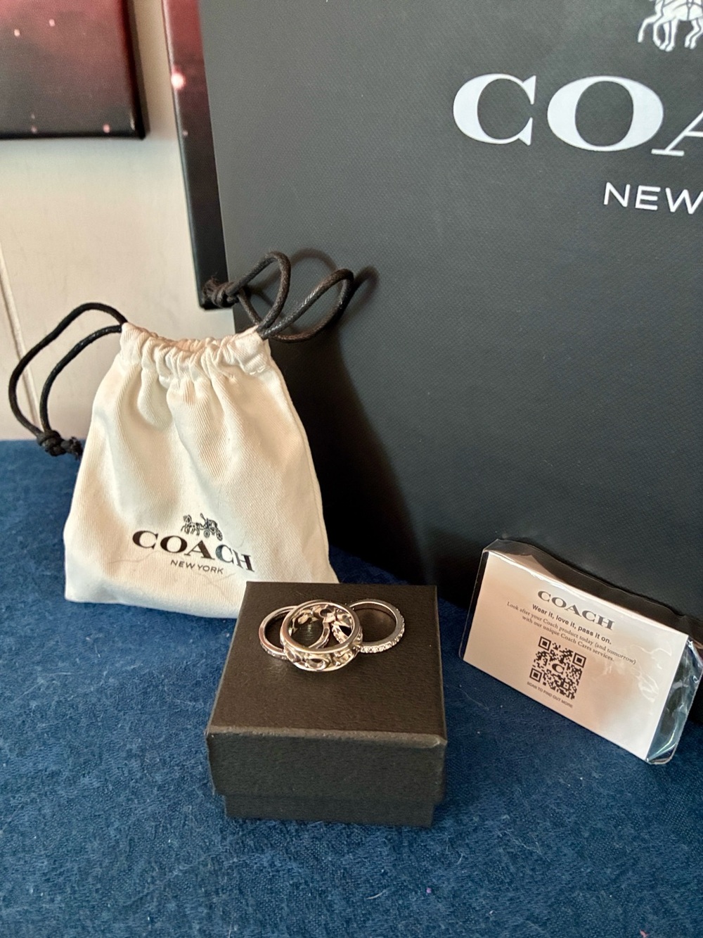 Coach Silver Ring Stackable Set